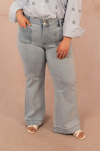 Jean flare à jambes large - Jean Elenette - grande taille -  LAÏLLA