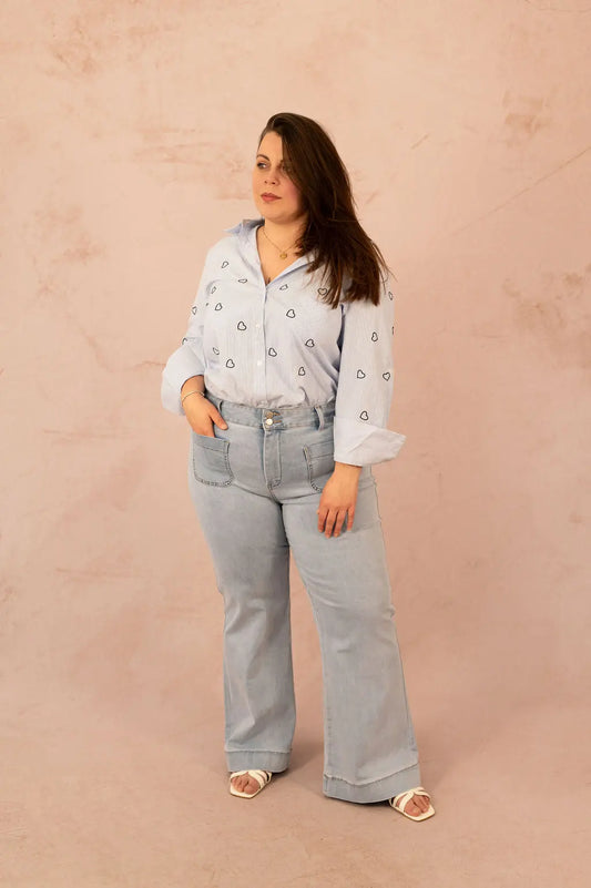 Jean flare à jambes large - Jean Elenette - grande taille -  LAÏLLA