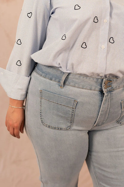 Jean flare à jambes large - Jean Elenette - grande taille -  LAÏLLA