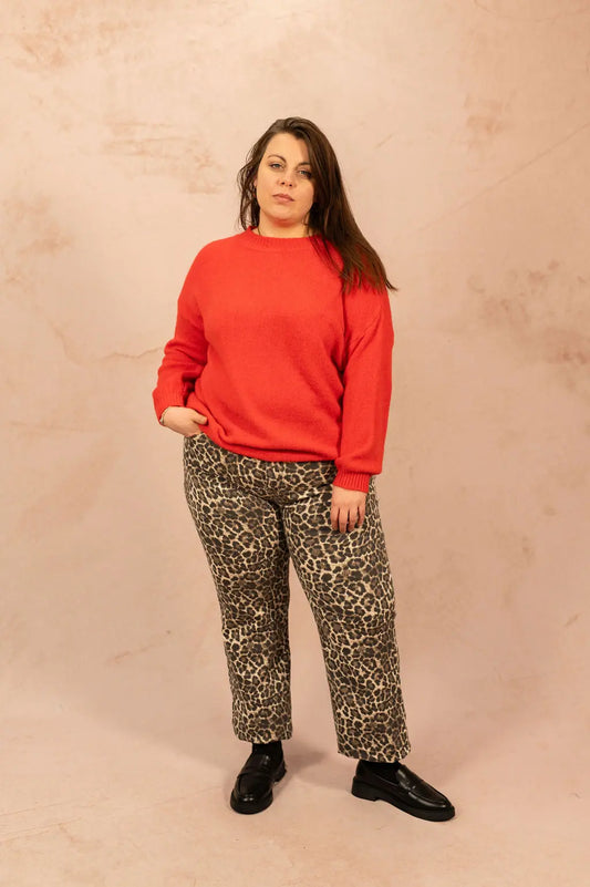 Jeans droit imprimé léopard - Jeans Eve - grande taille -  LAÏLLA