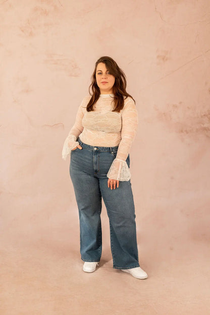 Jeans wide leg taille haute - Jeans Snow - grande taille -  LAÏLLA