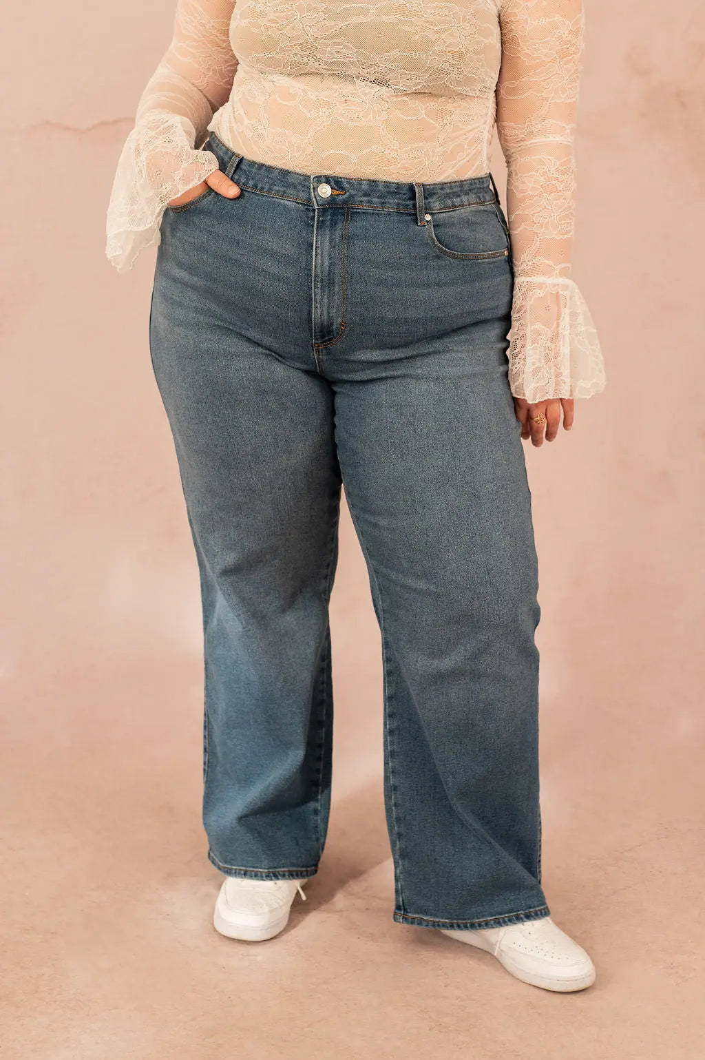 Jeans wide leg taille haute - Jeans Snow - grande taille -  LAÏLLA
