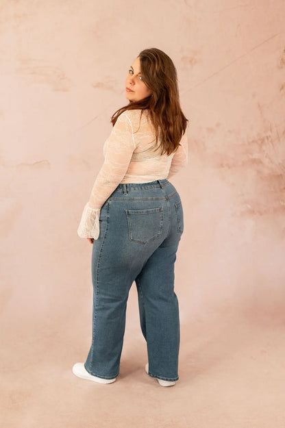 Jeans wide leg taille haute - Jeans Snow - grande taille -  LAÏLLA