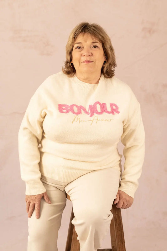 PULL BONJOUR - grande taille -  LAÏLLA