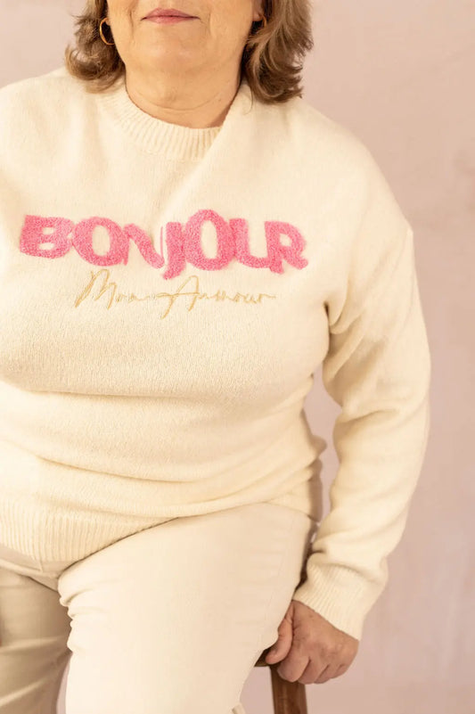 PULL BONJOUR - grande taille -  LAÏLLA
