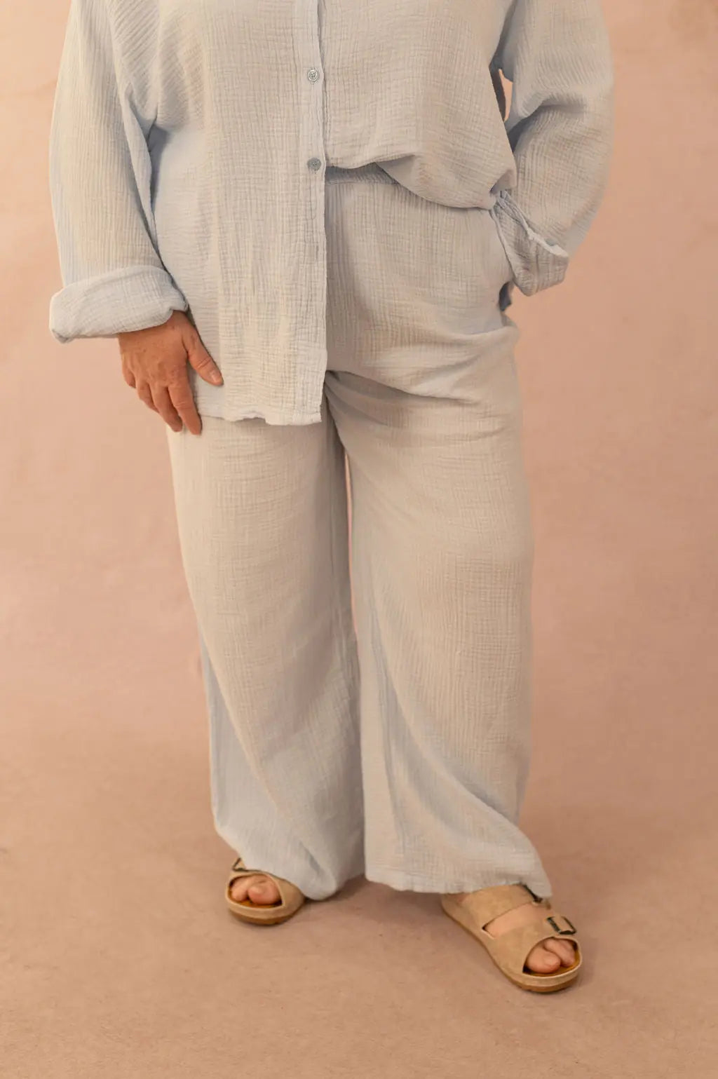 Pantalon droit en gaze de coton - Pantalon Cynthia - grande taille -  LAÏLLA