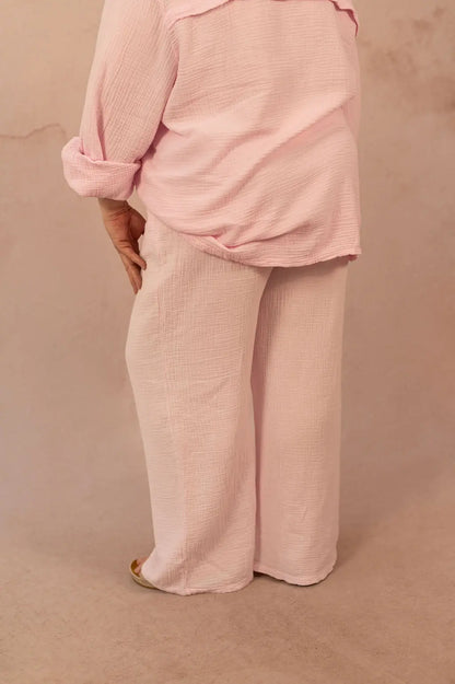 Pantalon droit en gaze de coton - Pantalon Cynthia - grande taille -  LAÏLLA