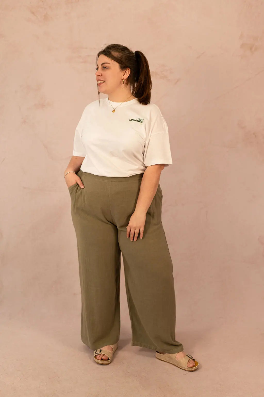 Pantalon en lin à jambes larges - Pantalon Mathilde - grande taille -  LAÏLLA