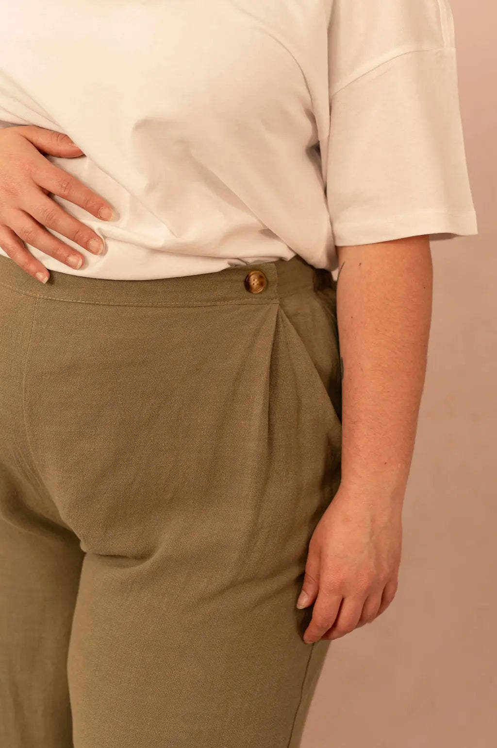 Pantalon en lin à jambes larges - Pantalon Mathilde - grande taille -  LAÏLLA