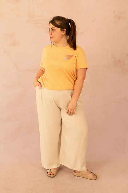 Pantalon en lin à jambes larges - Pantalon Mathilde - grande taille -  LAÏLLA