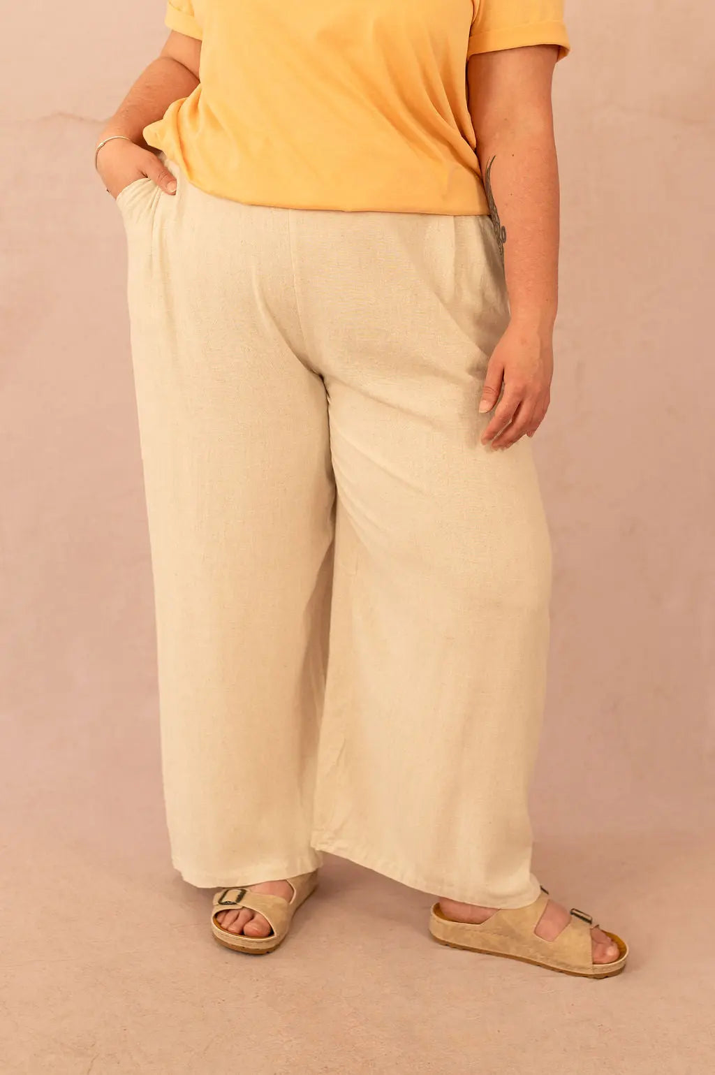 Pantalon en lin à jambes larges - Pantalon Mathilde - grande taille -  LAÏLLA