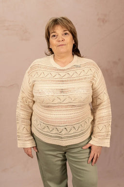 Pull fin en maille ajouré - Pull Lamar - grande taille -  LAÏLLA