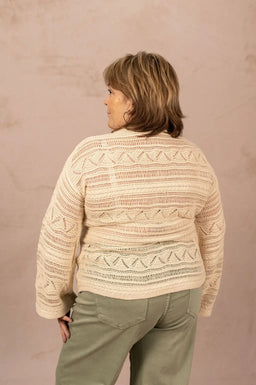 Pull fin en maille ajouré - Pull Lamar - grande taille -  LAÏLLA