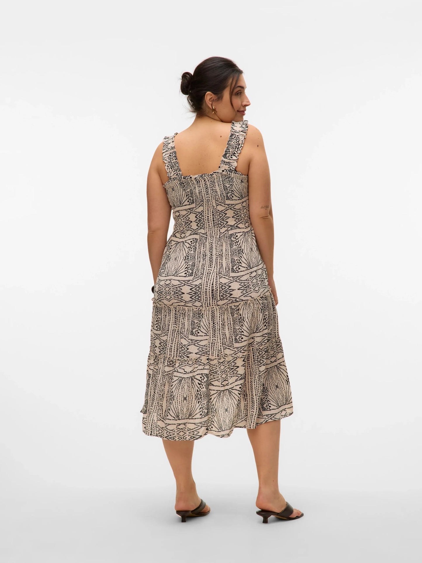 Robe à imprimé mi-longue avec bretelles - Robe Menny - grande taille -  LAÏLLA