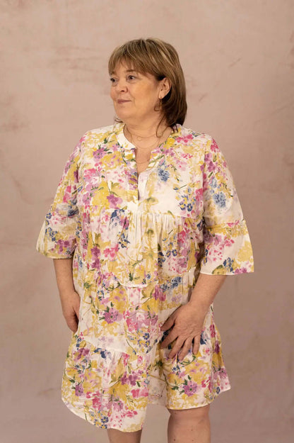 Robe babydoll fleurie - Robe Dicthe - grande taille -  LAÏLLA