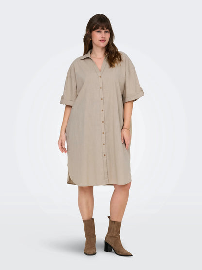 Robe chemise ample en coton - Robe Coco - grande taille -  LAÏLLA