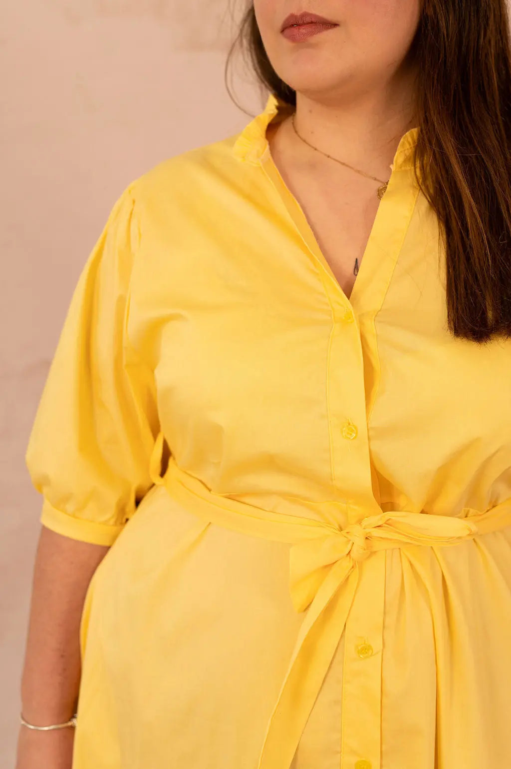 Robe chemise longue avec ceinture - Robe Merida - grande taille -  LAÏLLA