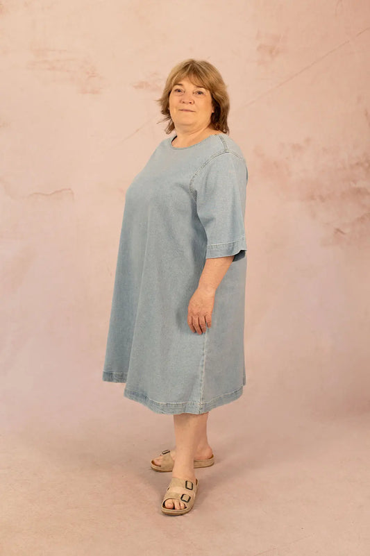 Robe droite en jean - Robe Tine - grande taille -  LAÏLLA