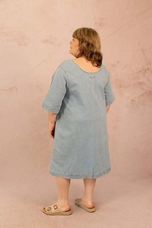 Robe droite en jean - Robe Tine - grande taille -  LAÏLLA