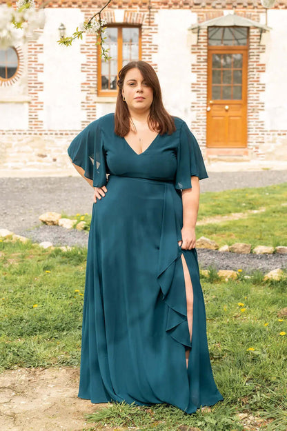 Robe longue asymétrique - Robe Angèle - grande taille -  LAÏLLA