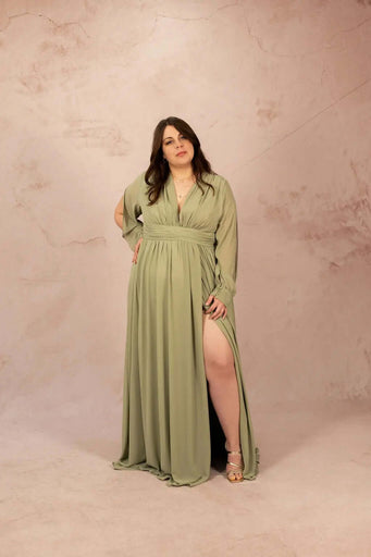 Robe longue en mousseline - Robe Roseline - grande taille -  LAÏLLA