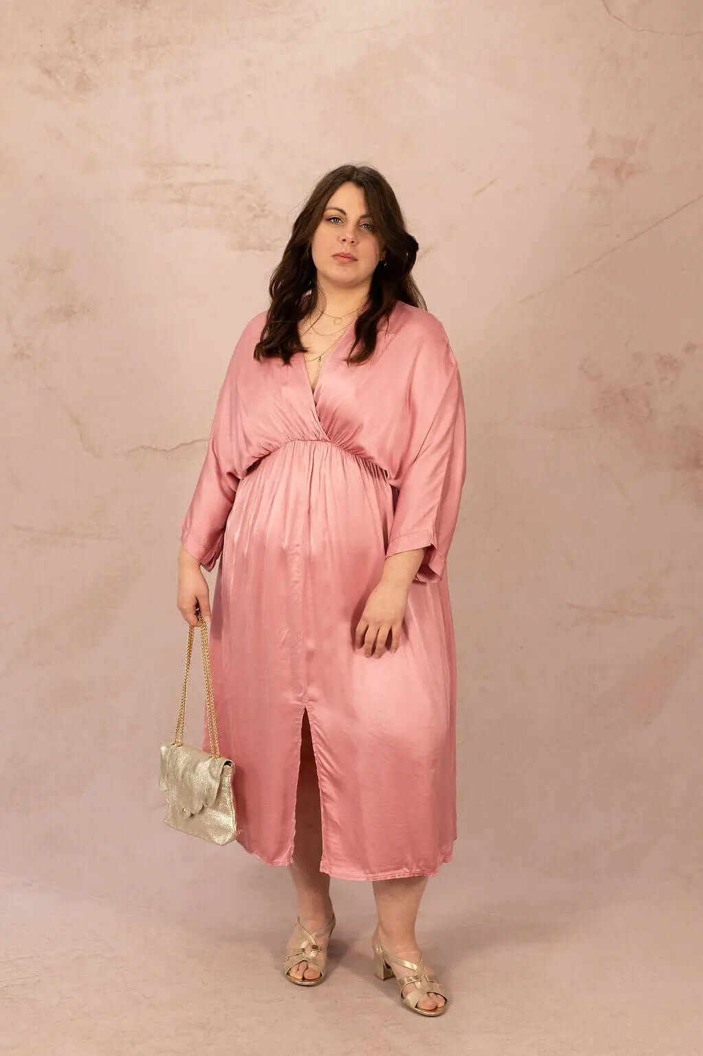 Robe satinée avec élastique - Robe Iris - grande taille -  LAÏLLA