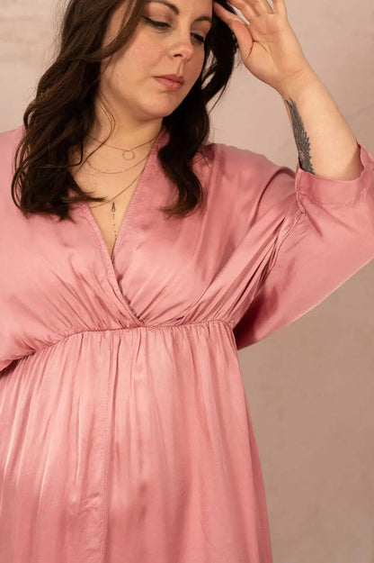 Robe satinée avec élastique - Robe Iris - grande taille -  LAÏLLA