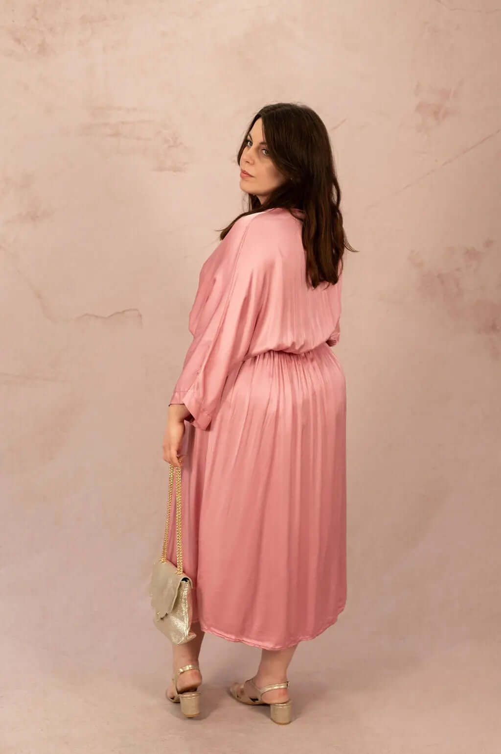 Robe satinée avec élastique - Robe Iris - grande taille -  LAÏLLA