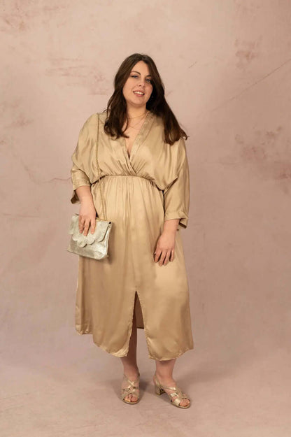 Robe satinée avec élastique - Robe Iris - grande taille -  LAÏLLA