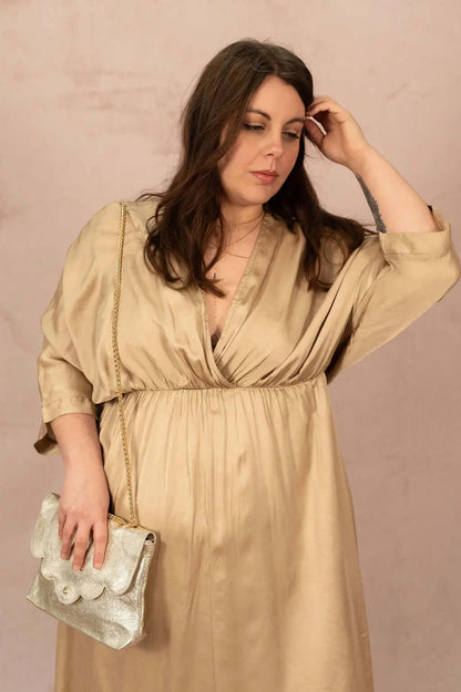 Robe satinée avec élastique - Robe Iris - grande taille -  LAÏLLA