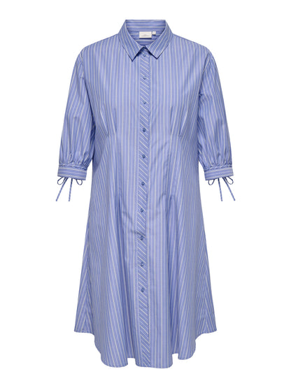Robe chemise rayée bleue vue de face – Robe Bjorg Laïlla