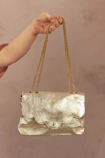 Sac en cuir doré - Sac Maxi Shine - grande taille -  LAÏLLA