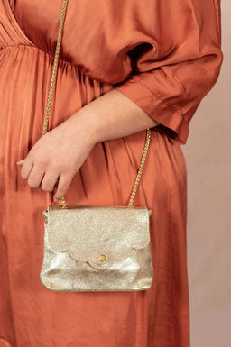 Sac en cuir doré - Sac Shine - grande taille -  LAÏLLA