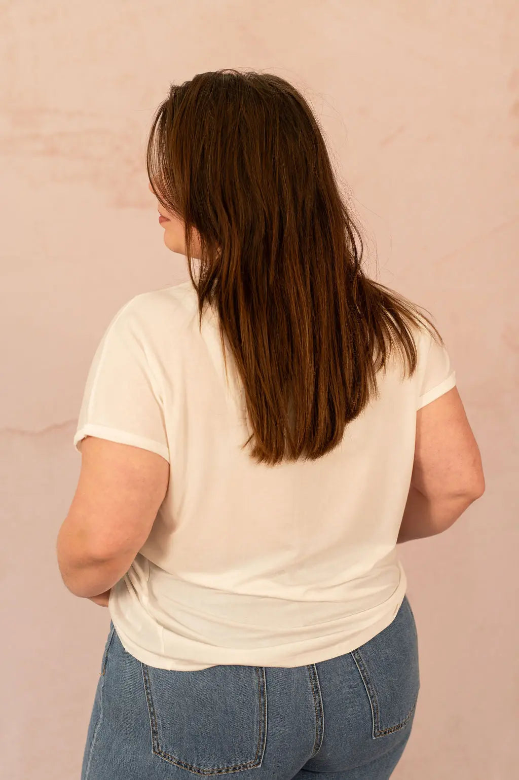 T-shirt fluide manches courtes en col V - T-shirt Basic - grande taille -  LAÏLLA