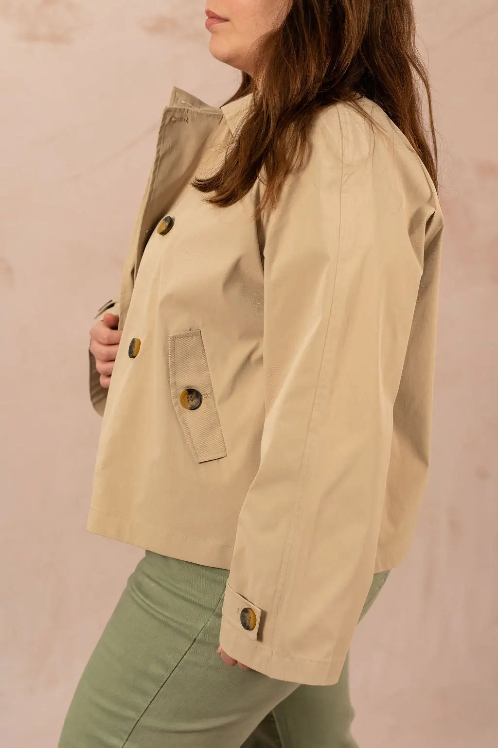 Trench court avec boutons - Trench April - grande taille -  LAÏLLA