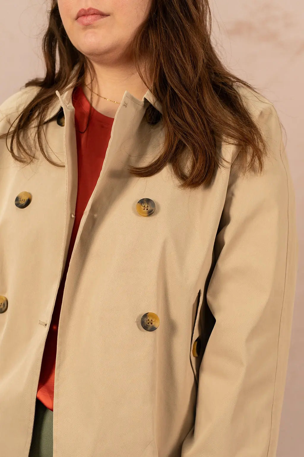 Trench court avec boutons - Trench April - grande taille -  LAÏLLA