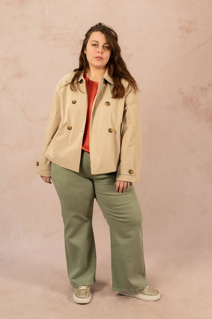 Trench court avec boutons - Trench April - grande taille -  LAÏLLA