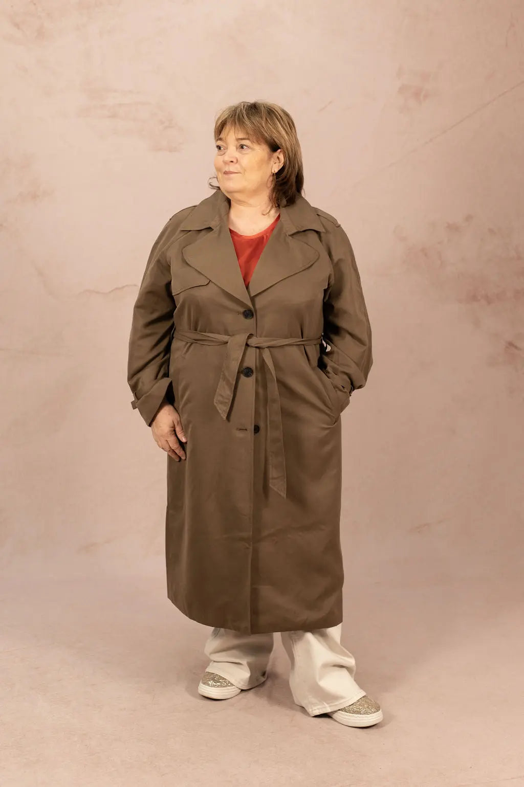 Trench long avec boutons - Trench Chloé - grande taille -  LAÏLLA