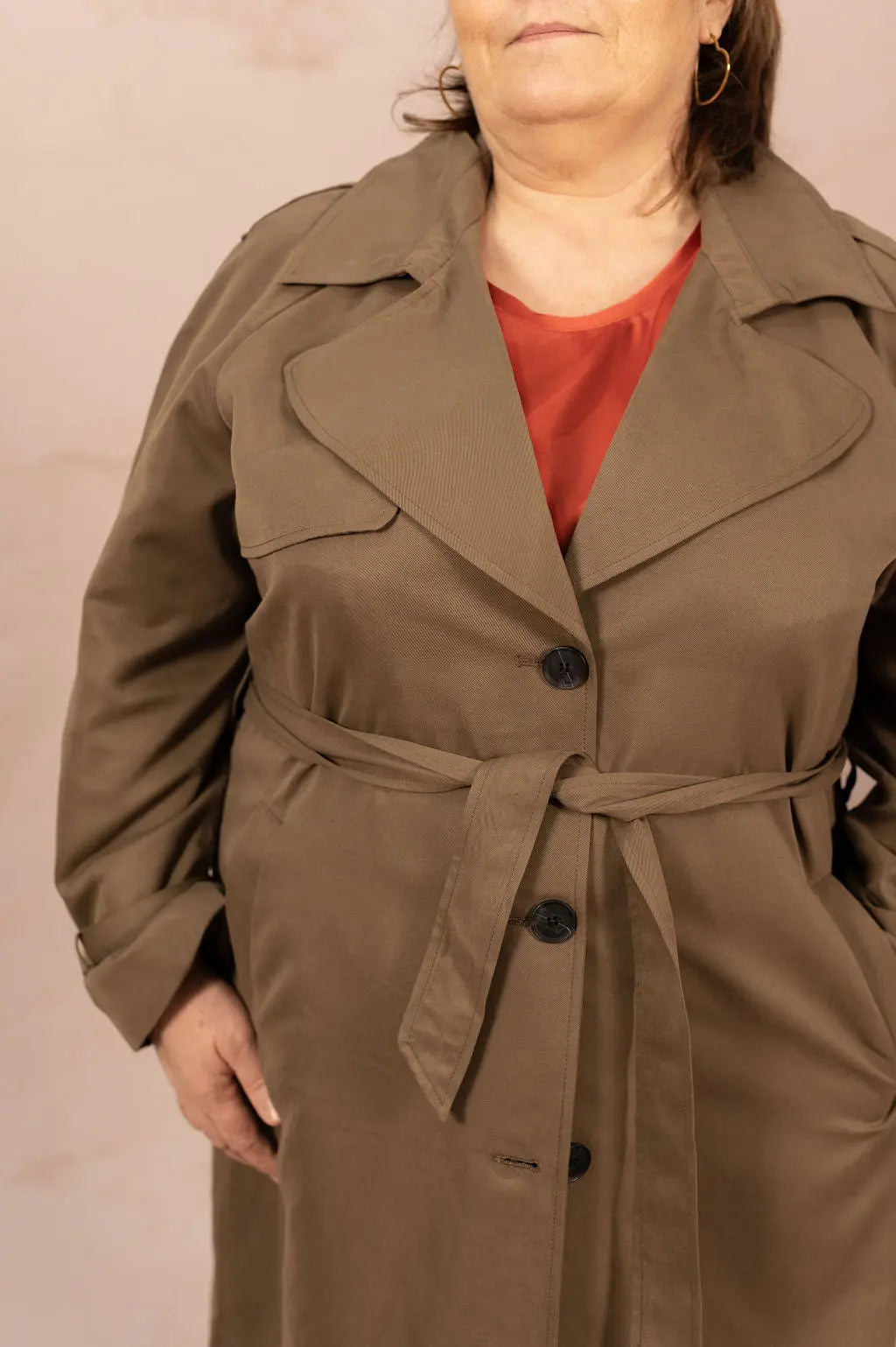 Trench long avec boutons - Trench Chloé - grande taille -  LAÏLLA
