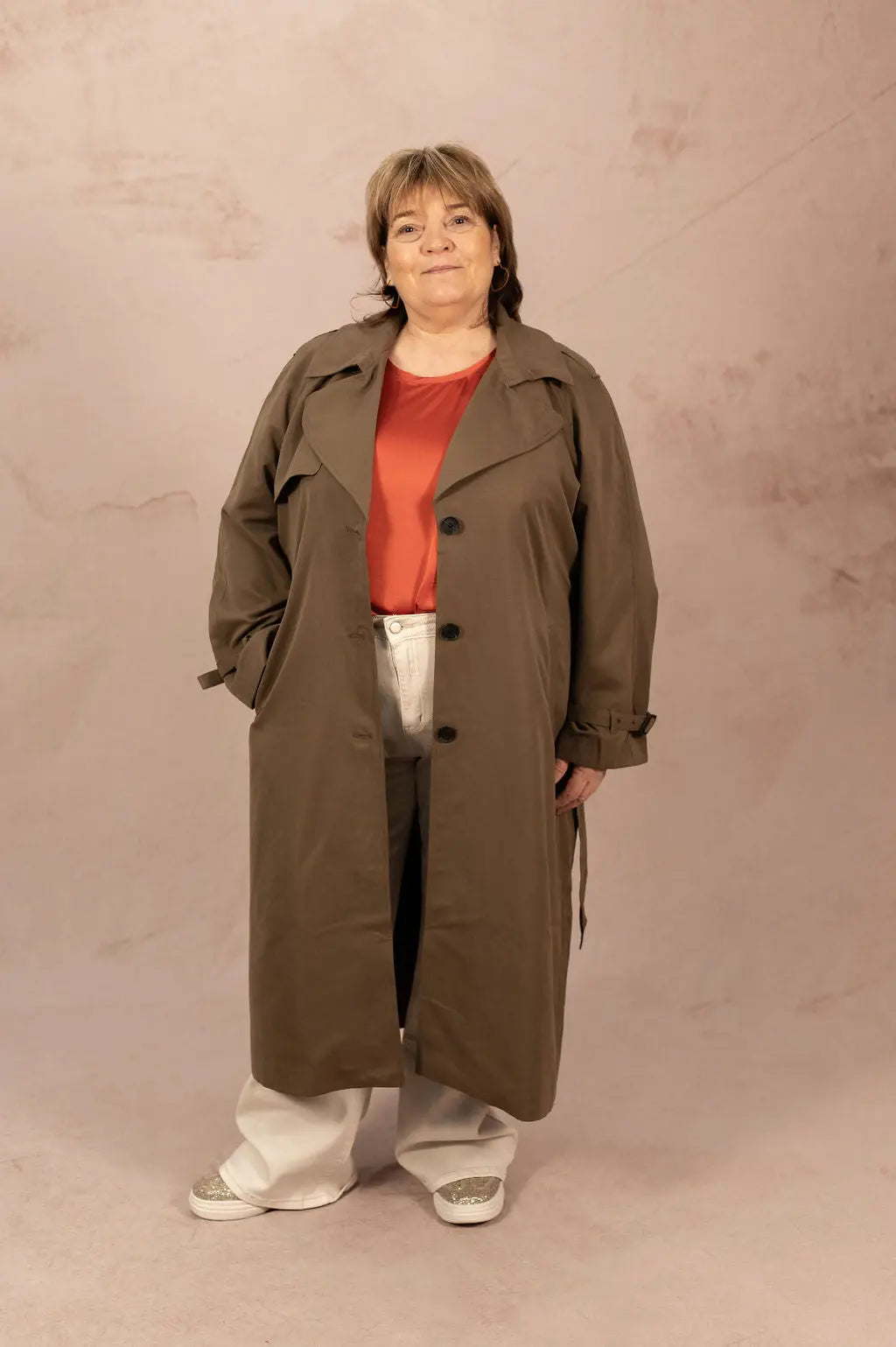 Trench long avec boutons - Trench Chloé - grande taille -  LAÏLLA