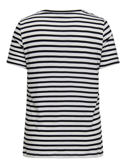 T-shirt marinière noir et blanc grande taille – vue de dos