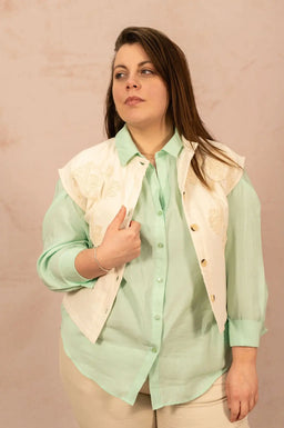Veste gilet imprimé relief - Veste Eve - grande taille -  LAÏLLA