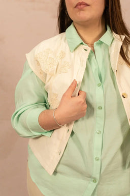 Veste gilet imprimé relief - Veste Eve - grande taille -  LAÏLLA
