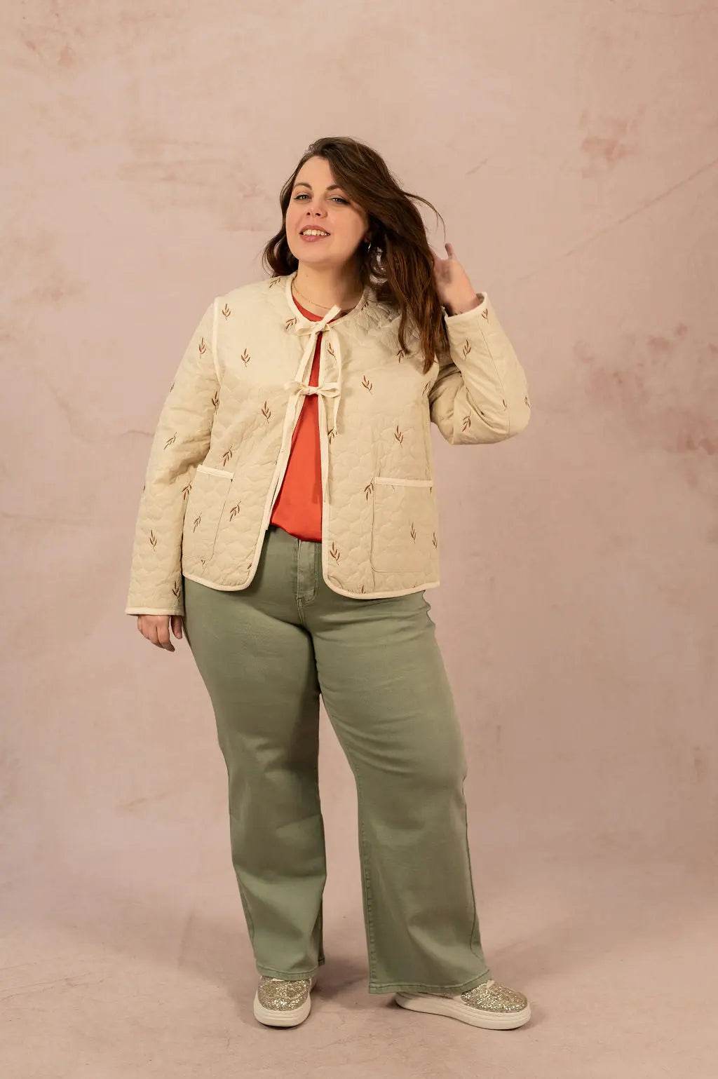 Veste matelassée avec nœuds - Veste Evelyn - grande taille -  LAÏLLA