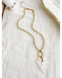 Collier coeur blanc - Collier Elisa