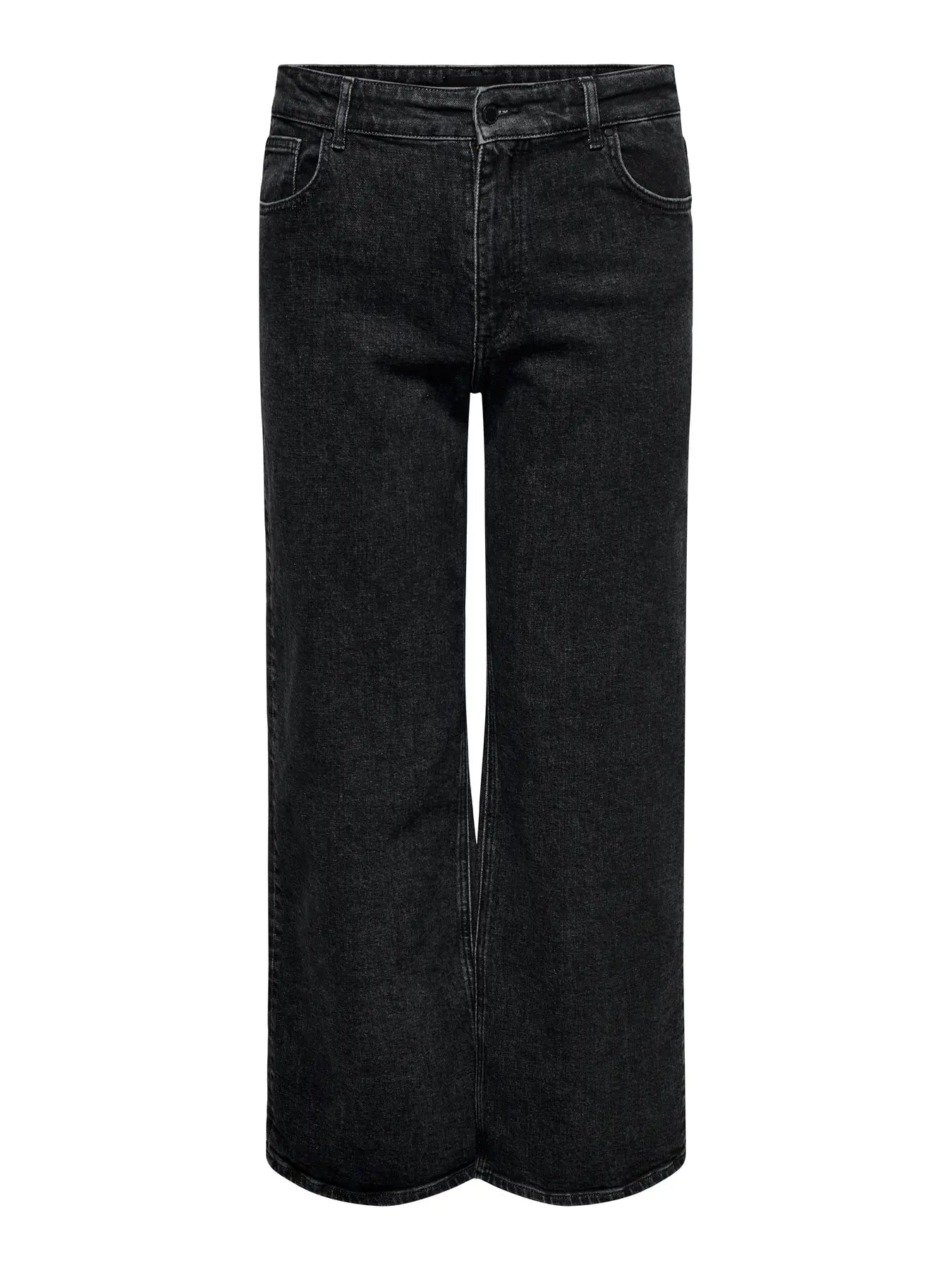 Jean évasé coupe wide leg coloris noir grande taille – vue de face