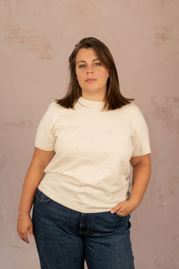 Top en maille avec strass - Pull Ally