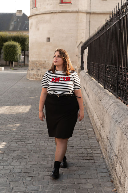 T-shirt marinière avec écriture AMOUR - T-shirt Kiko