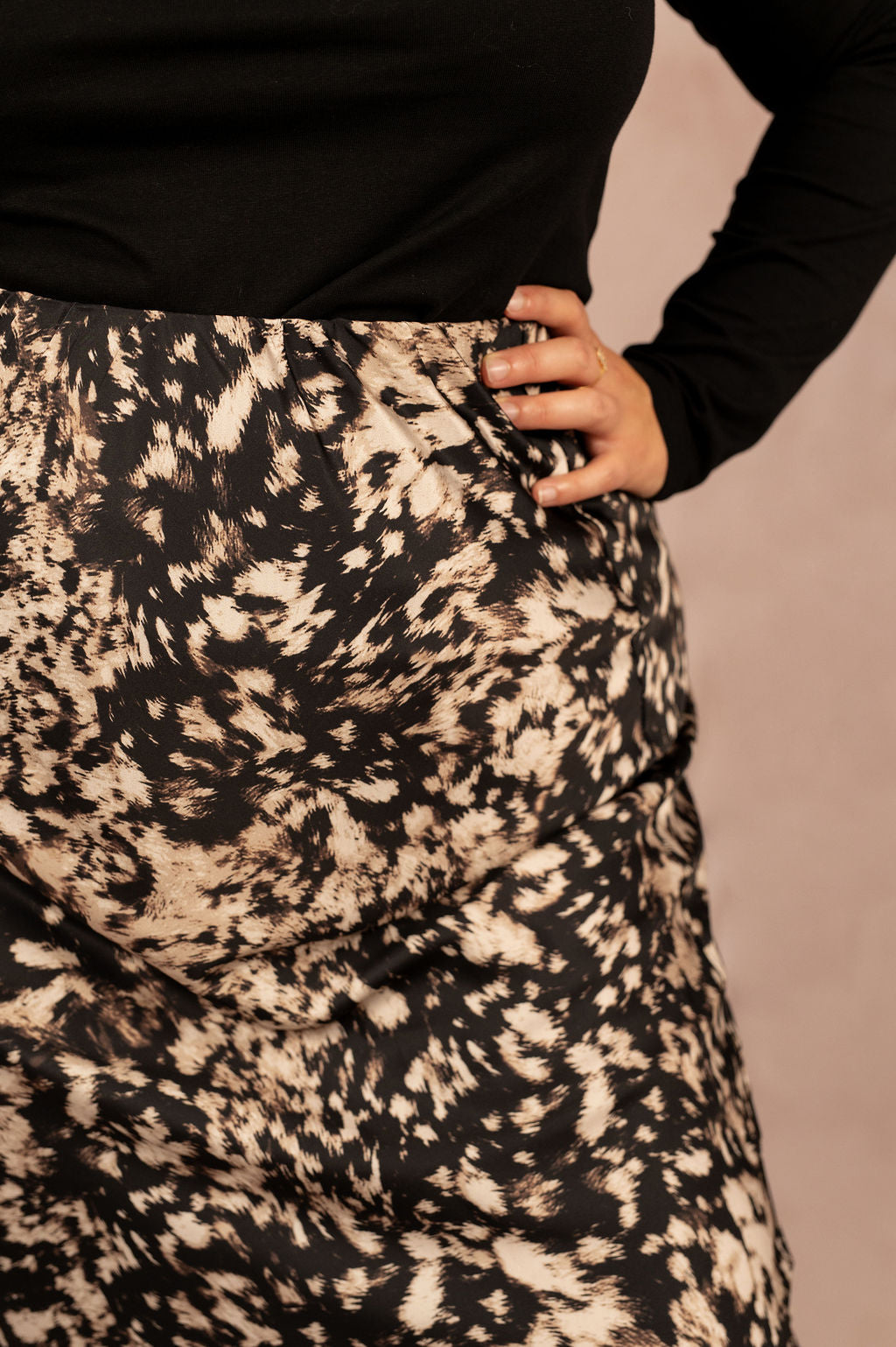 Jupe satinée à imprimé - Jupe Domina