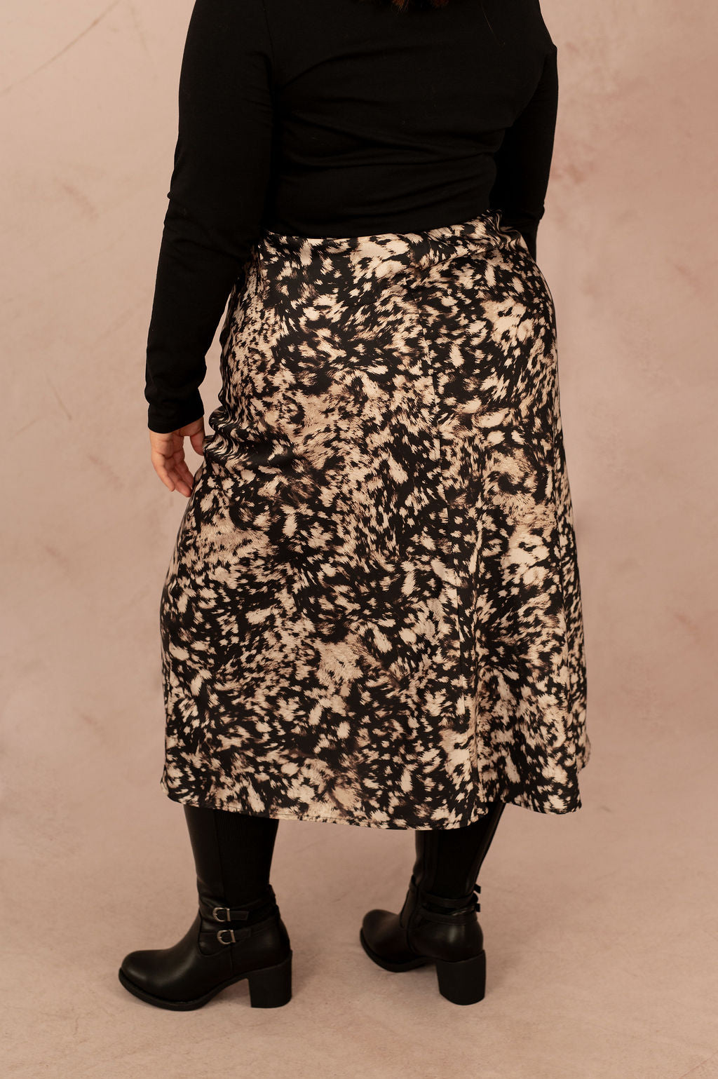 Jupe satinée à imprimé - Jupe Domina